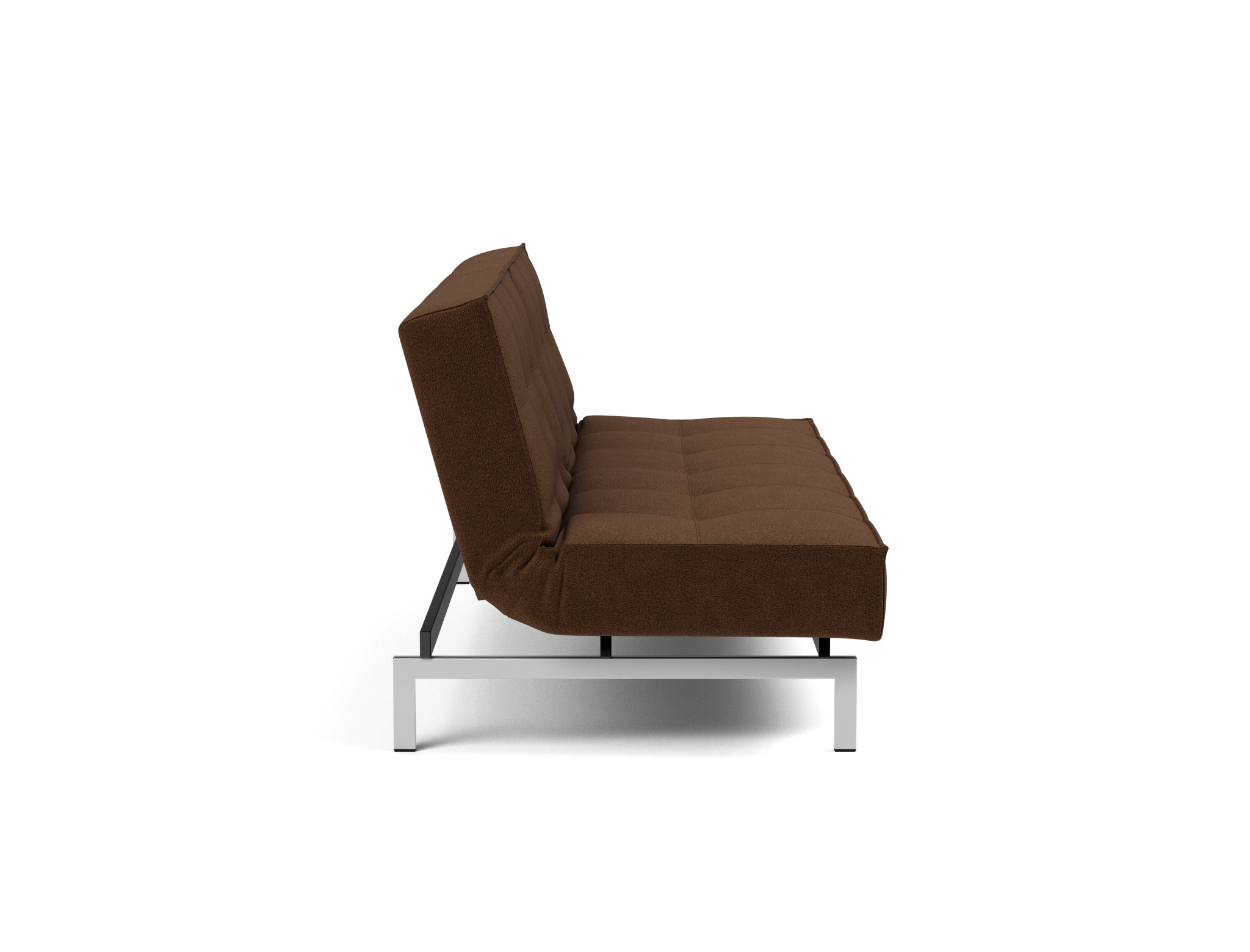 Schlafsofa Splitback Strukturierter Stoff Taura 359-Cappuccino Beine Chrom