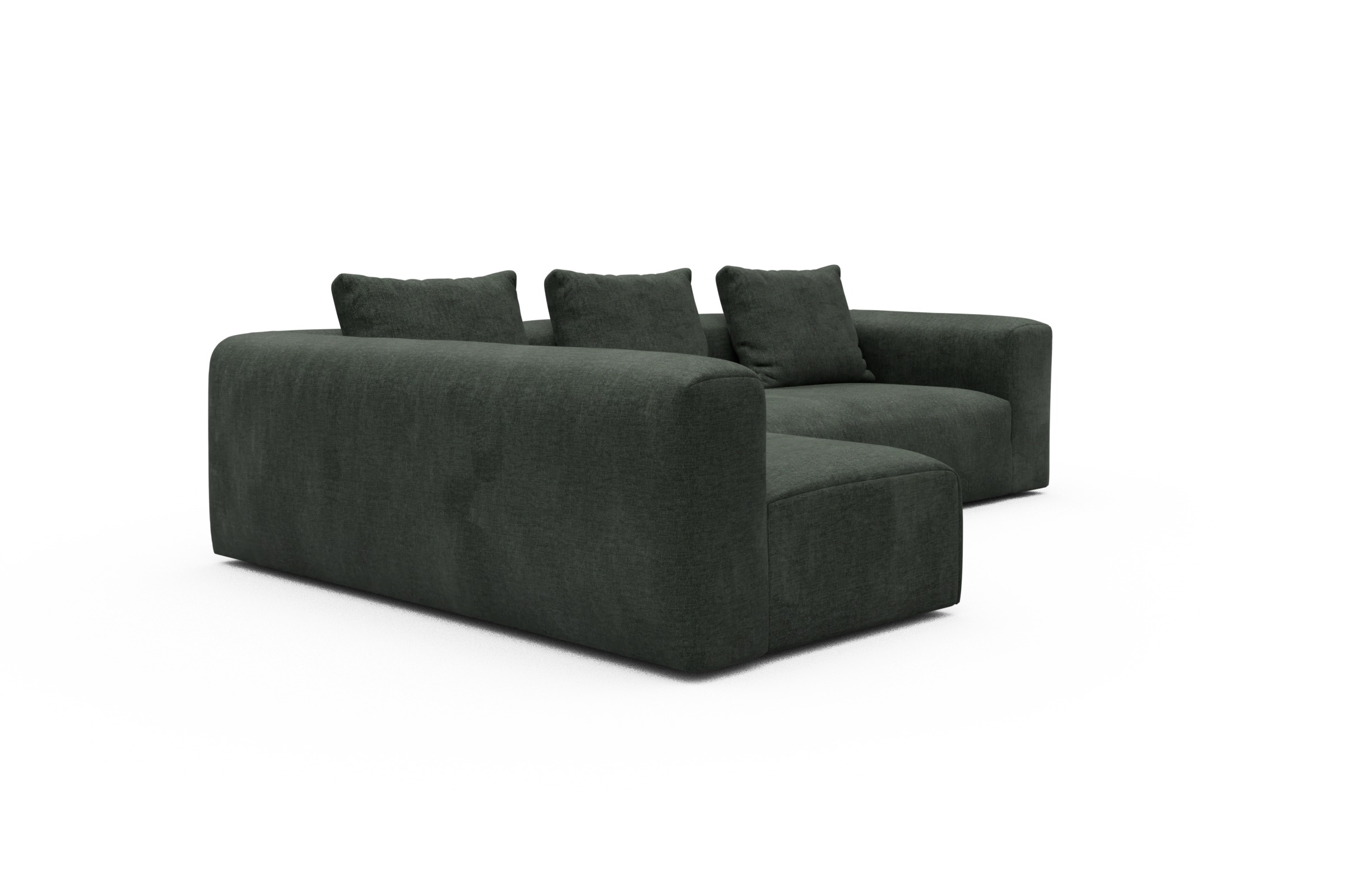 Ecksofa Fred 2x 2,5-Sitzer links offen Aivi-Pine-Green