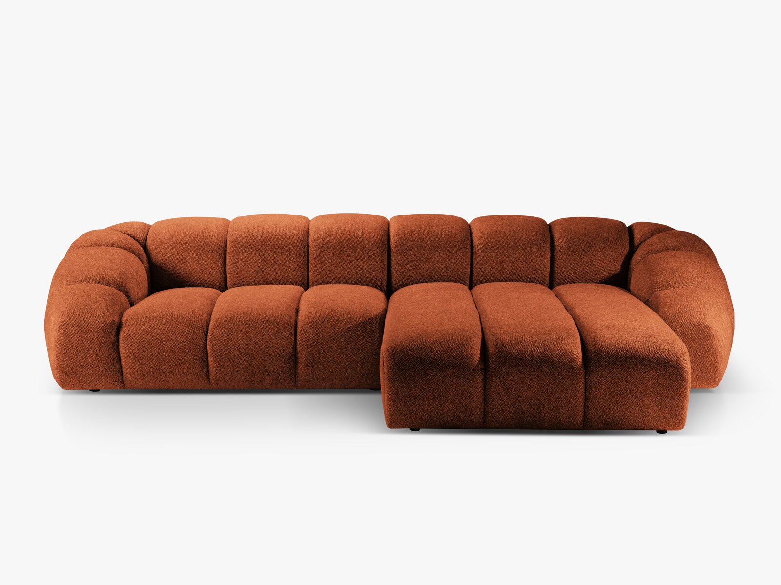 Micadoni Ecksofa Diana 4-Sitzer Rechts Strukturierter Samtstoff Terrakotta