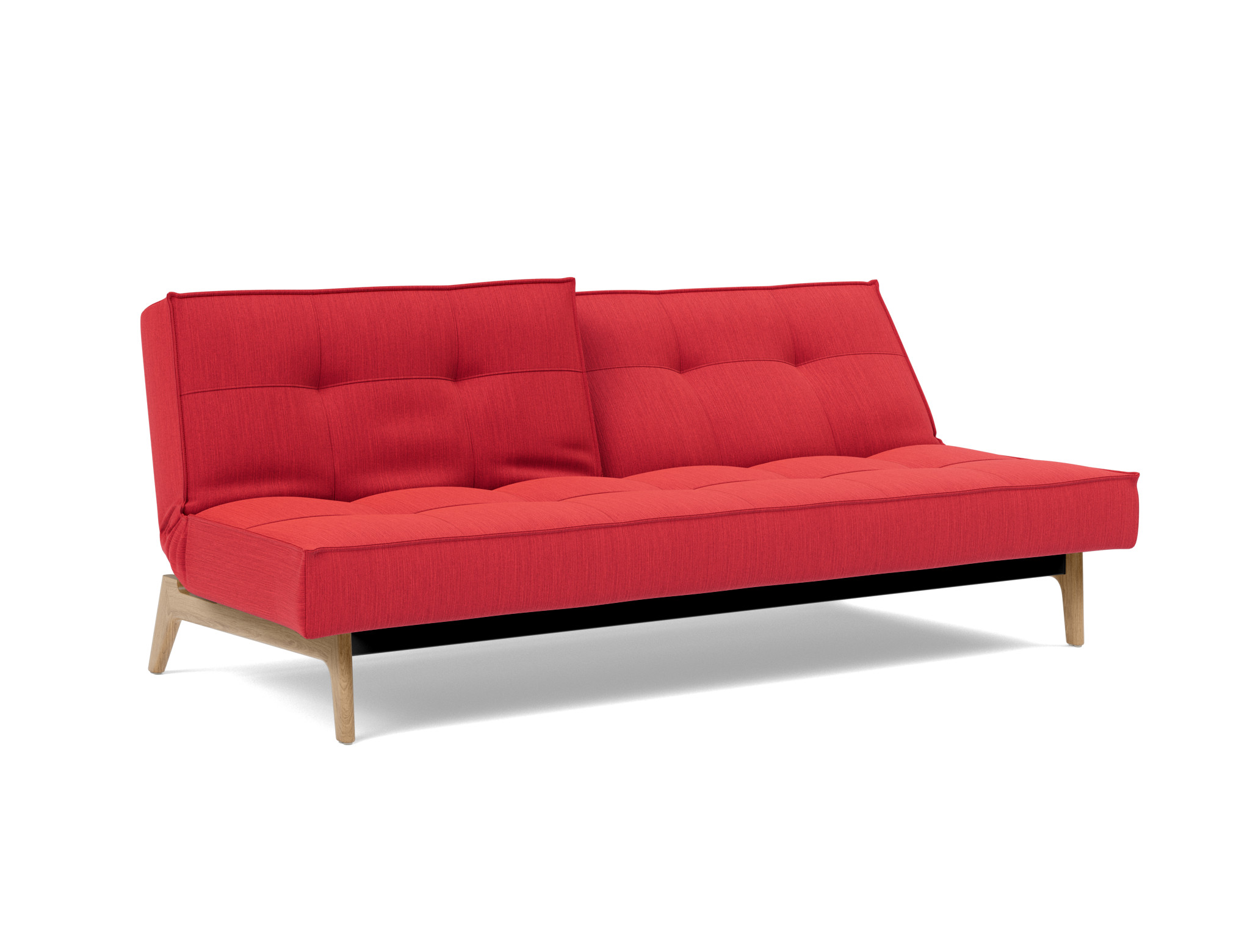 Schlafsofa Splitback Flachgewebe Elegance 511-Red Beine Eiche