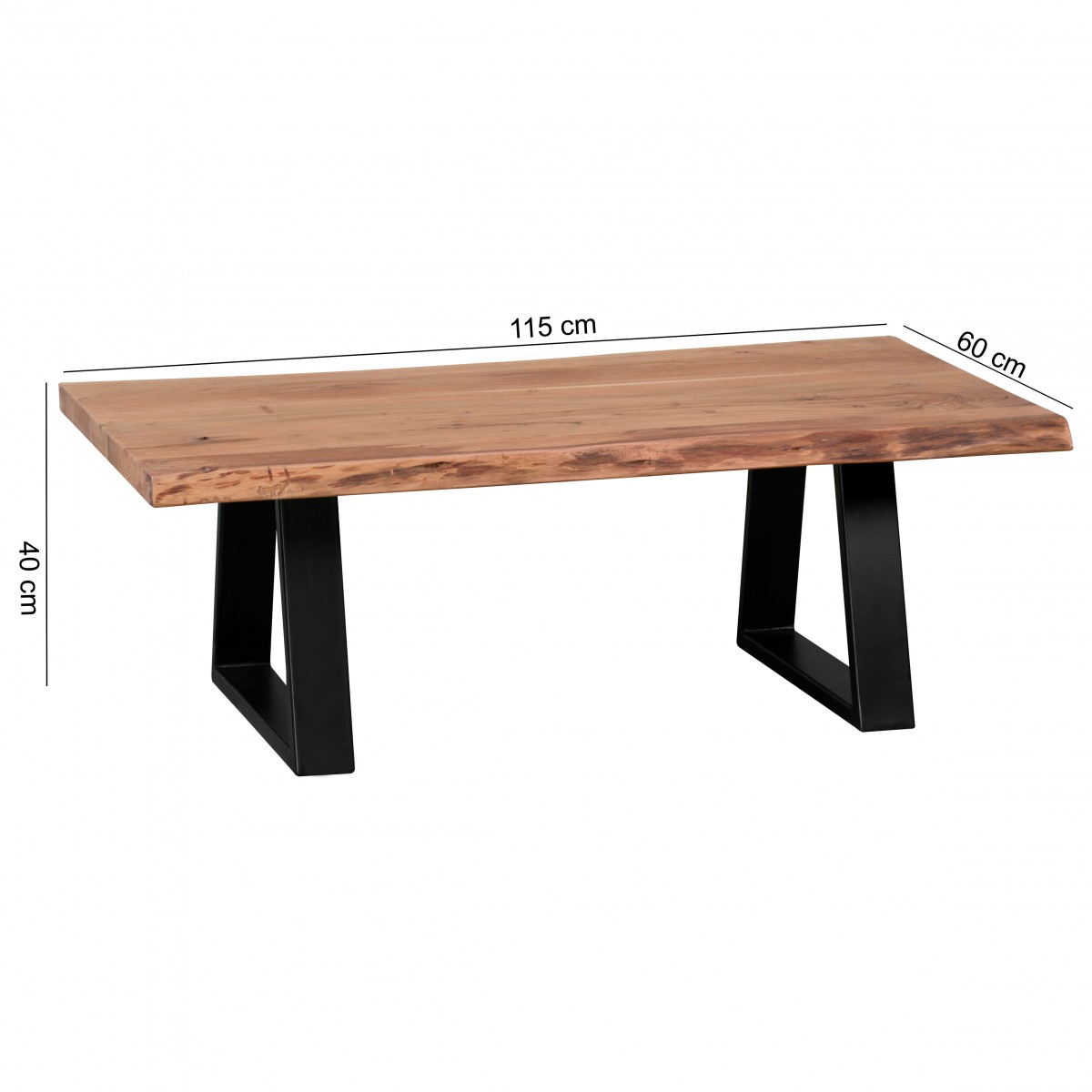 Couchtisch Baldur Akazie Massivholz 115 × 60 × 40 cm