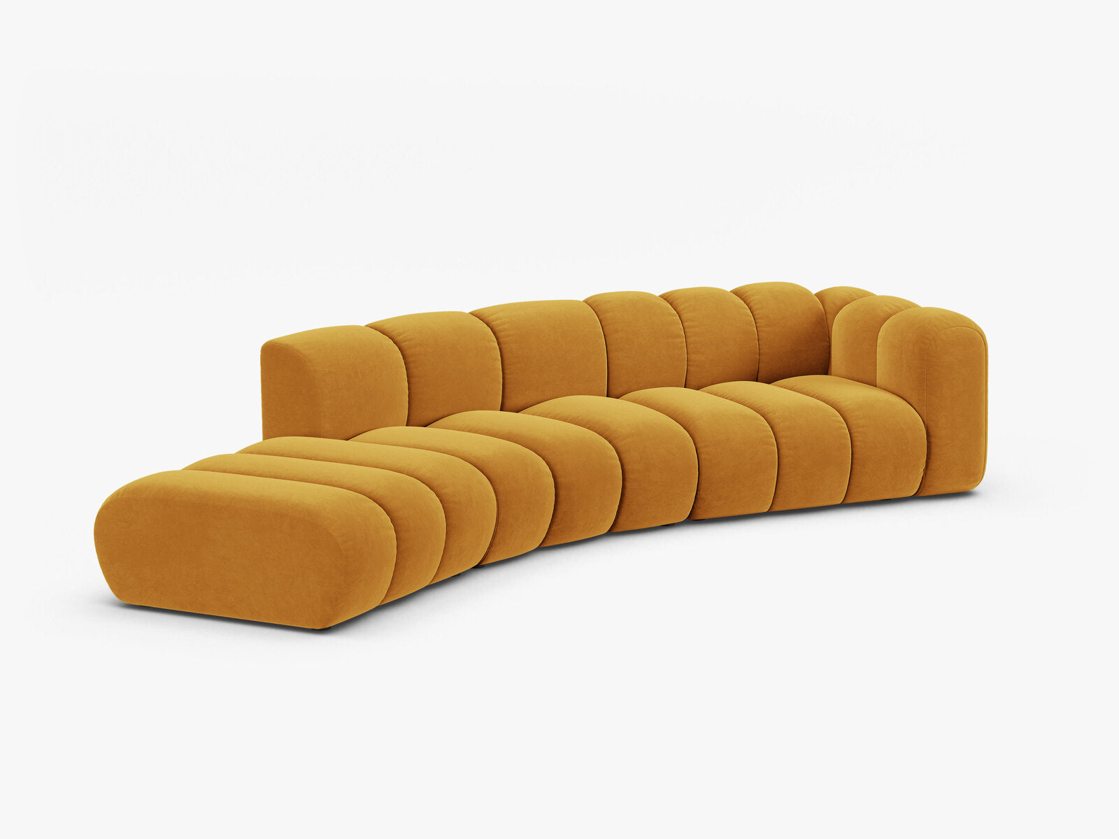 Micadoni Modulares Sofa Lupine 5-Sitzer Samt Venus Gelb Links