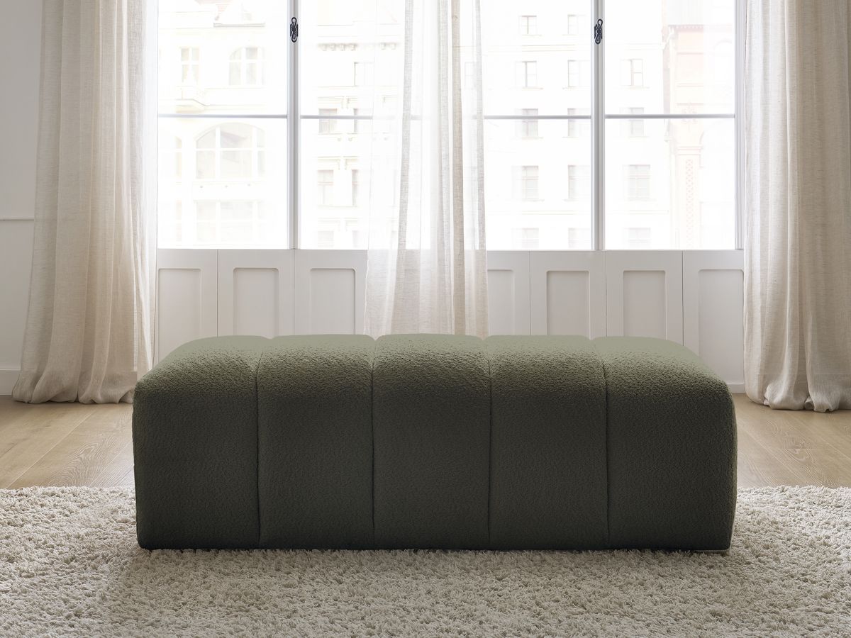 Bobochic Annecy Pouf Bouclé-Stoff Grün