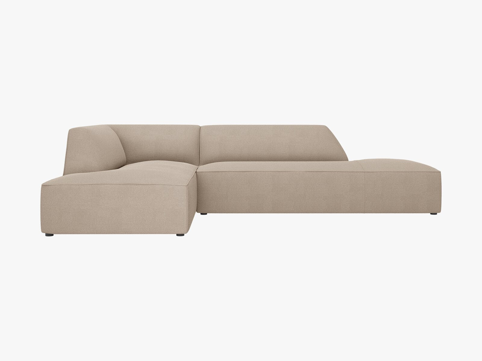 Micadoni Ecksofa Ruby 4-Sitzer Links Strukturierter Stoff Ottawa Dunkelbeige