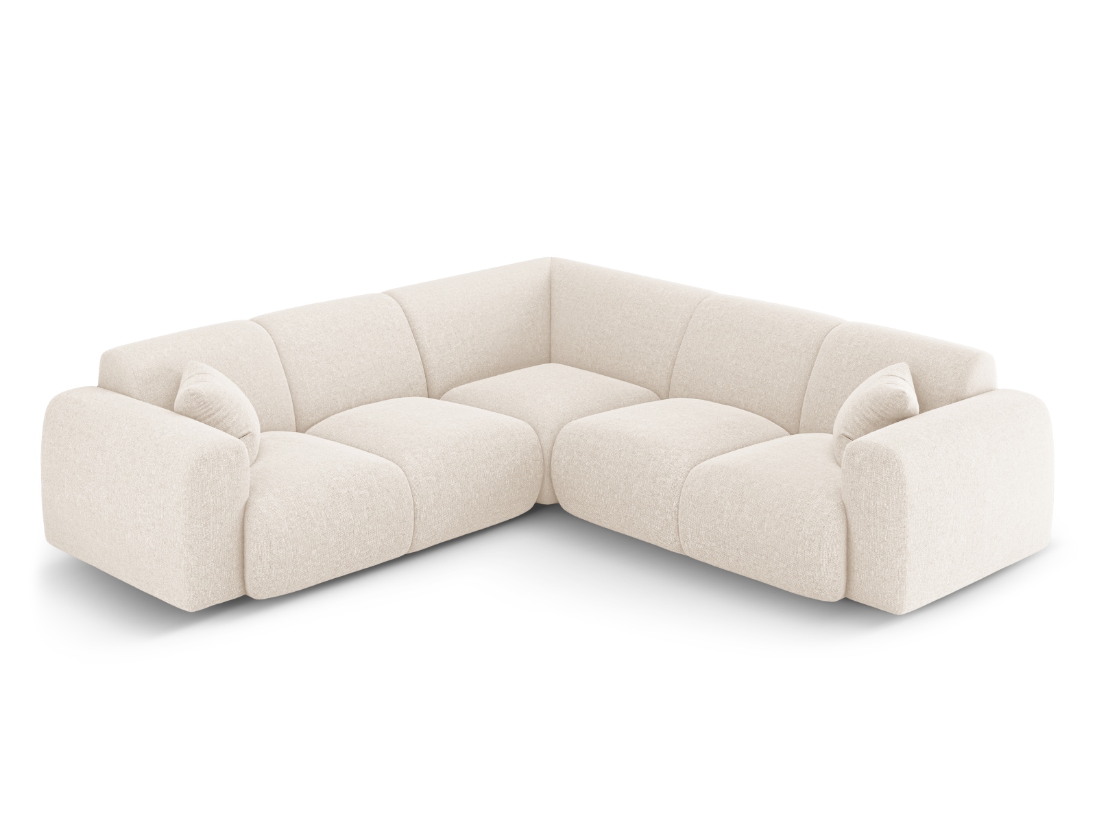 Cosmopolitan Design Symmetrisches Ecksofa Nolio 5-Sitzer Chenille Haga Helles Beige