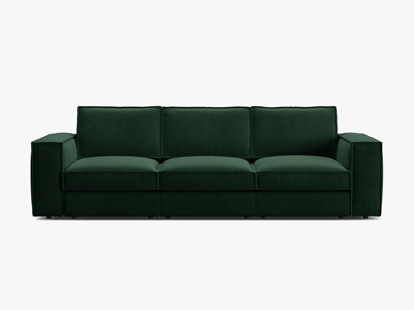 Micadoni modulares Sofa Pola 4-Sitzer Samt Salvador Flaschengrün