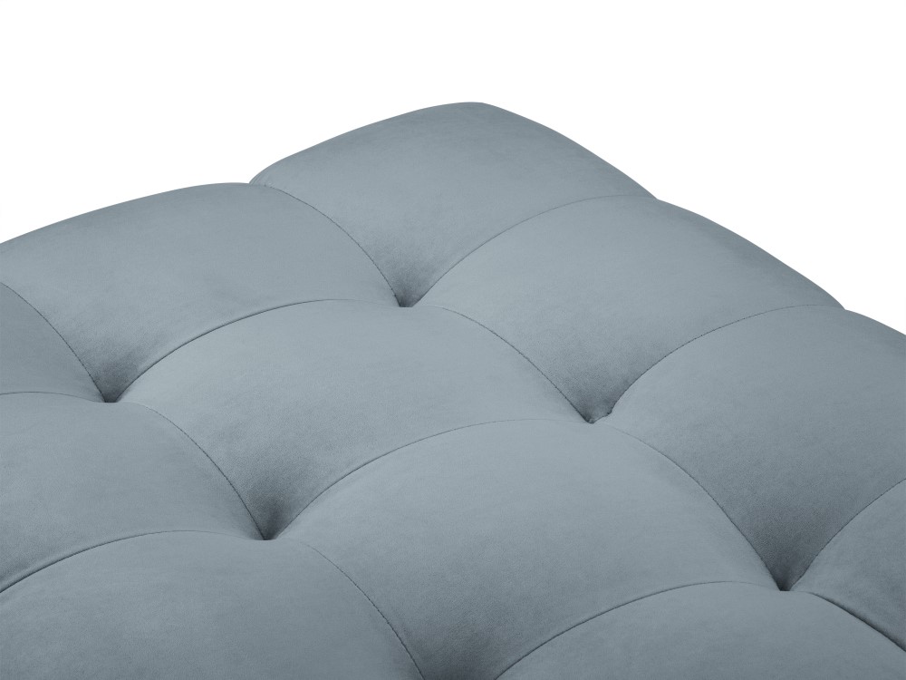 Cosmopolitan Design Pouf Bali Samt Bluvel Hellblau Beine Schwarzes Metall