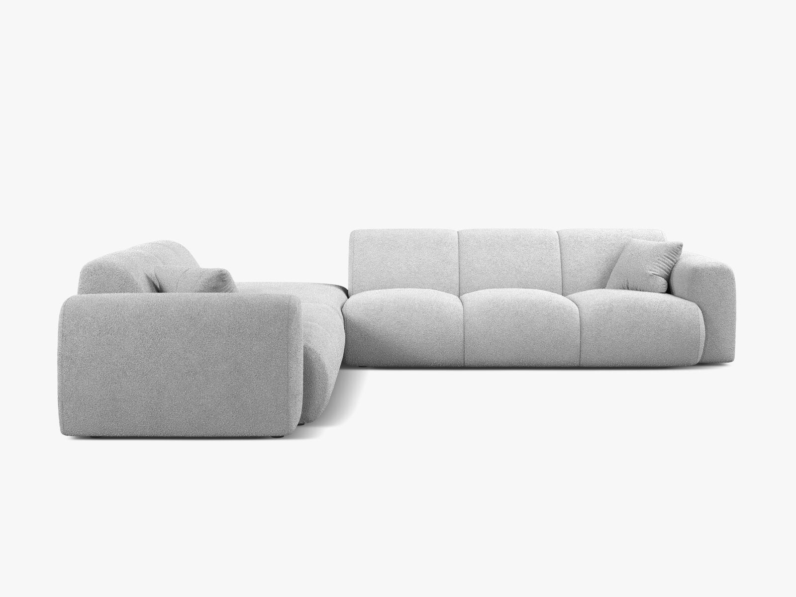 Micadoni Ecksofa Molino 6-Sitzer Links Boucle Baloo Hellgrau