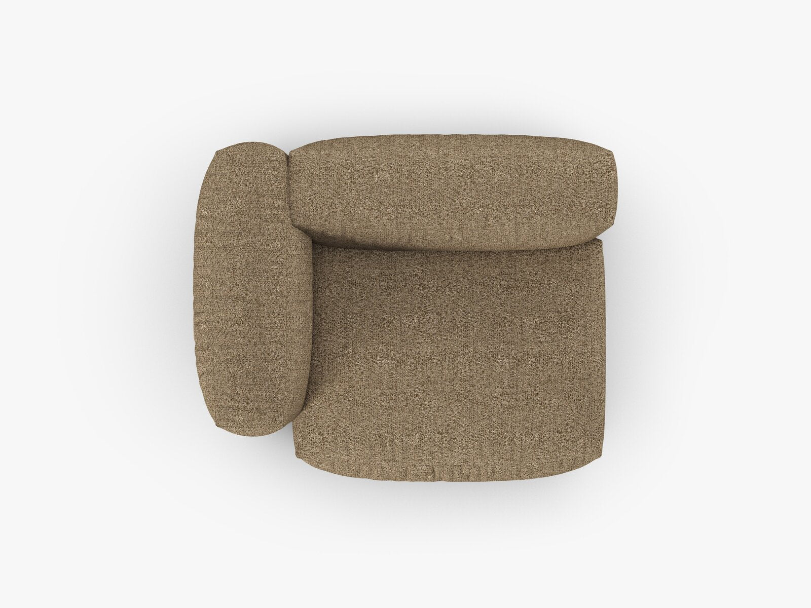 Micadoni Eckmodul mit Armlehne Martina 1-Sitzer 90cm Sitztiefe Links Boucle Monet Cappuccino