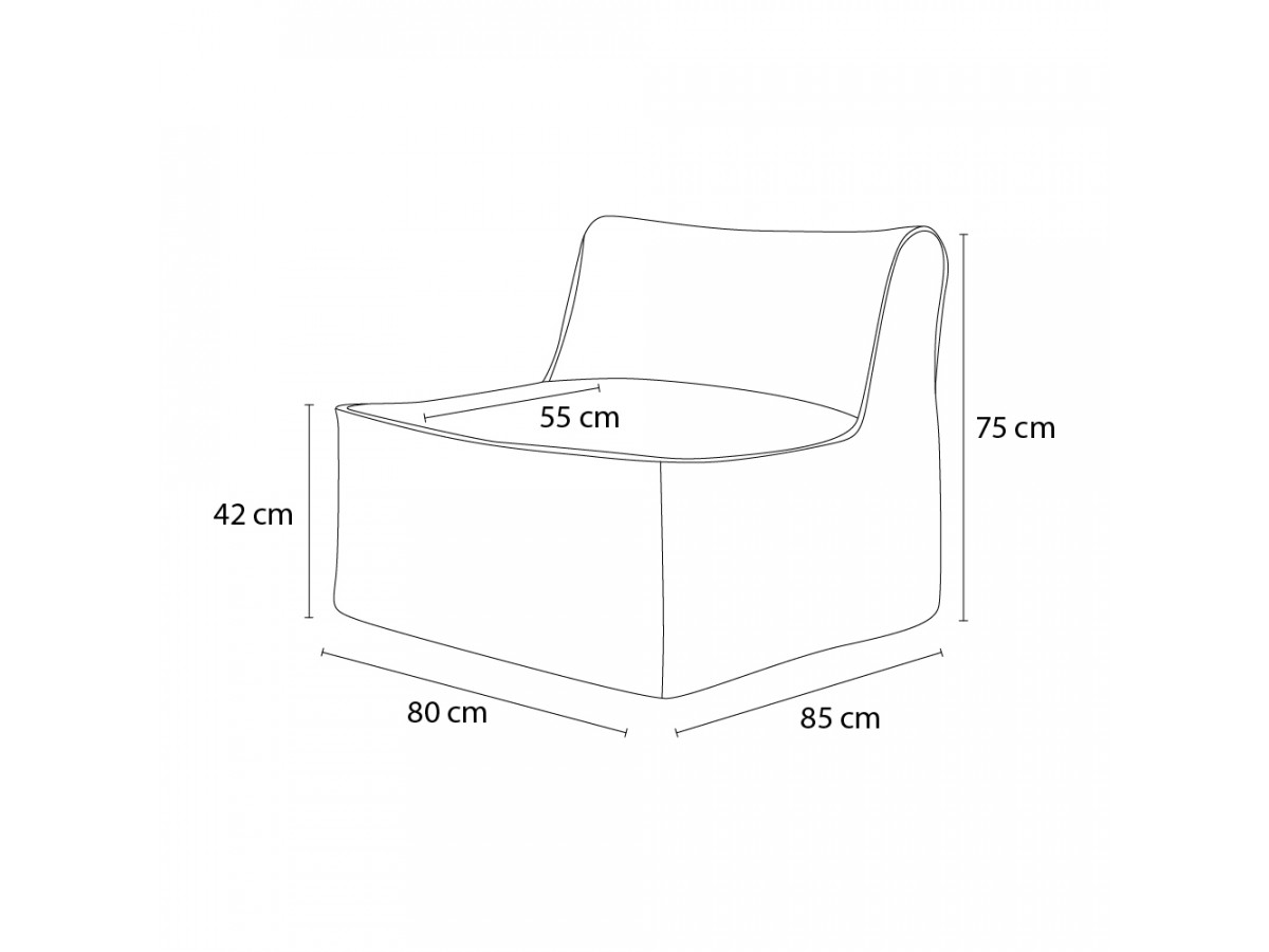 Bobochic Riviera Sofamodul 1-Sitzer Stoff Beige