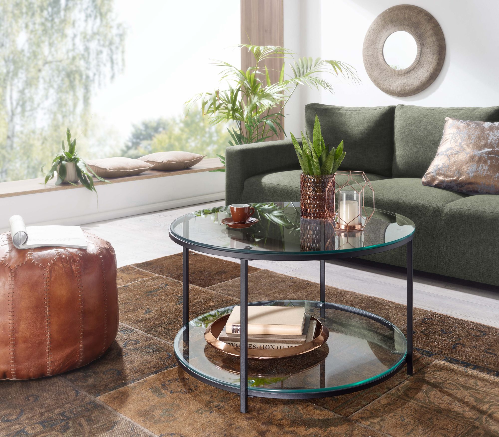 Couchtisch Sudavik Glas Schwarz Ø 80 cm