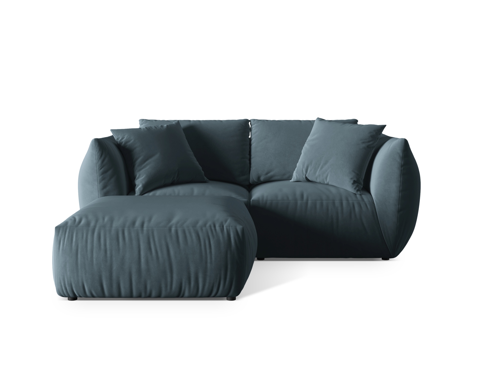 Micadoni Modulares Sofa Chris 4-Sitzer Samt Pastellblau