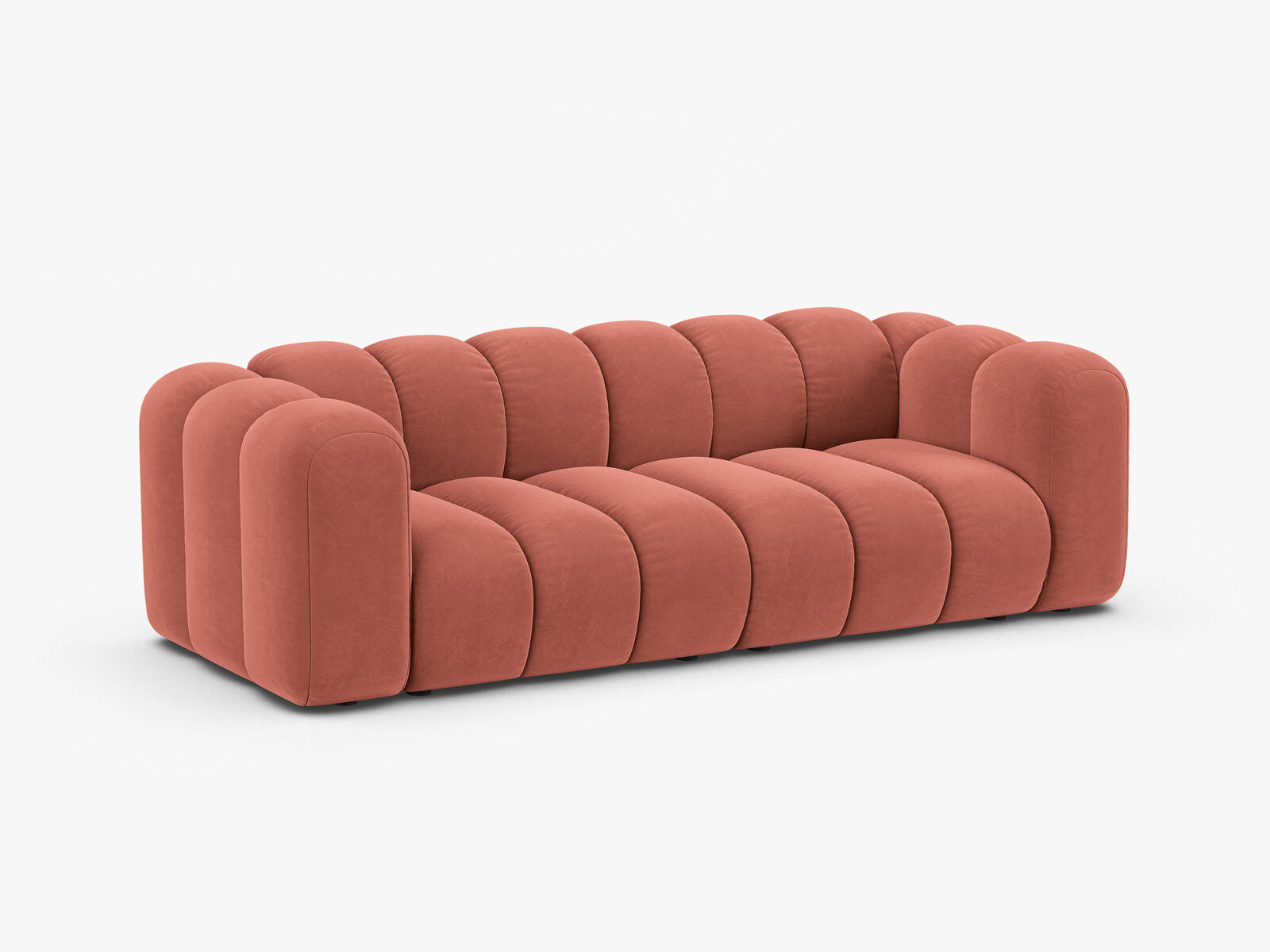 Micadoni Sofa Lupine 3-Sitzer Samt Salvador Koralle