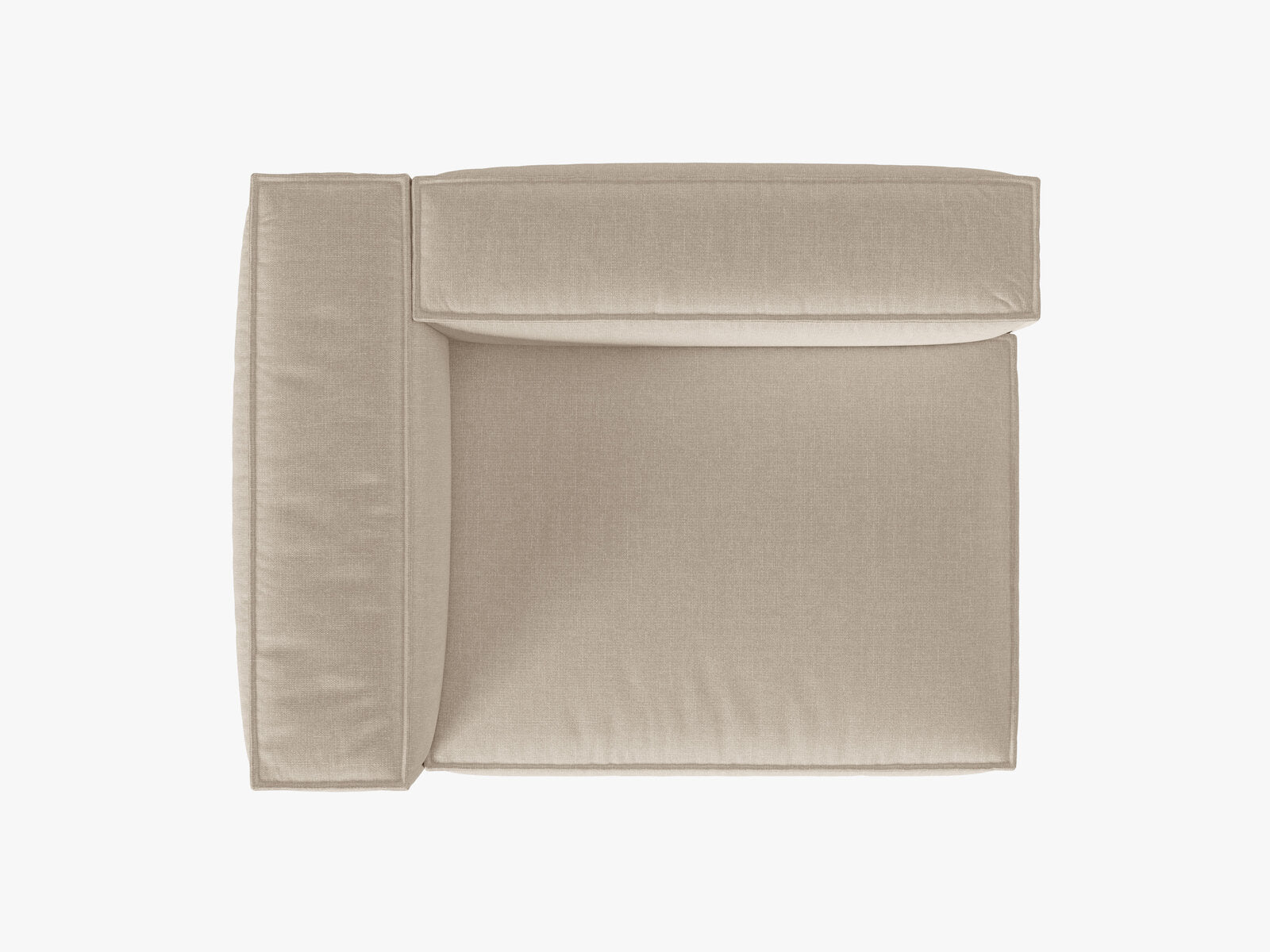 Micadoni Eckmodul Nuria 2-Sitzer Links Strukturierter Stoff Beige
