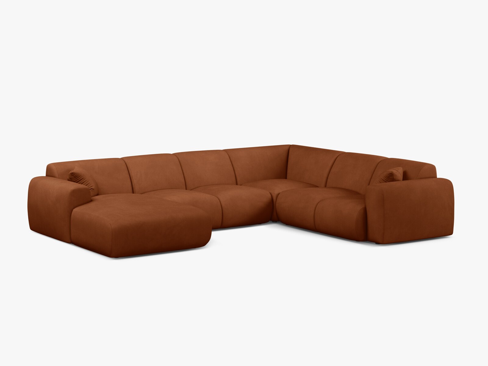 Micadoni Molino Panoramasofa 6-Sitzer Rechts Chenille Rebel Orange