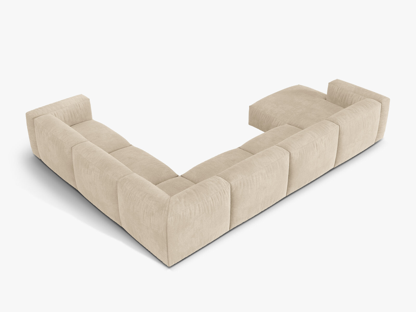 Micadoni modulares Ecksofa XL Martina 6-Sitzer Rechts Samt Vogue Helles Beige