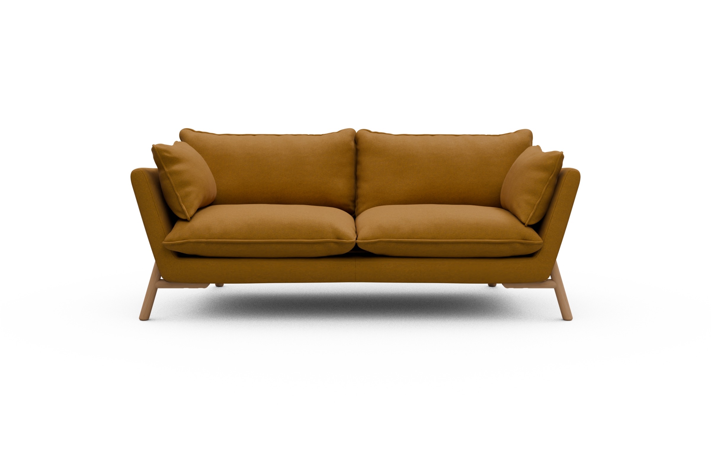 Skandi Home Sofa Emil PREMIUM 2-Sitzer Beinfarbe Eiche Natur Satya-Ocre moebelfaktor