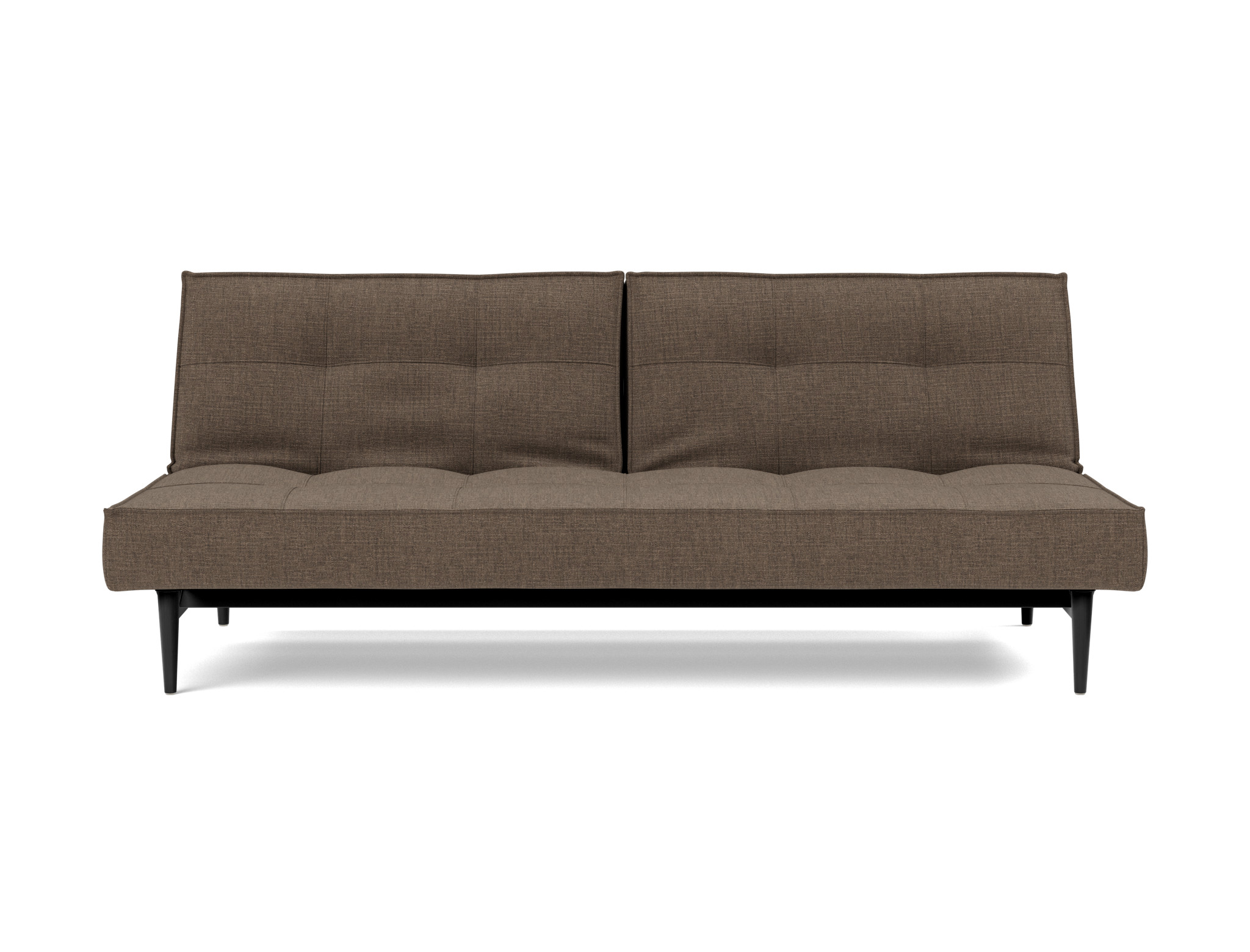 Schlafsofa Splitback Chenille Esina 411-Cedar-Brown Beine Styletto Eiche schwarz