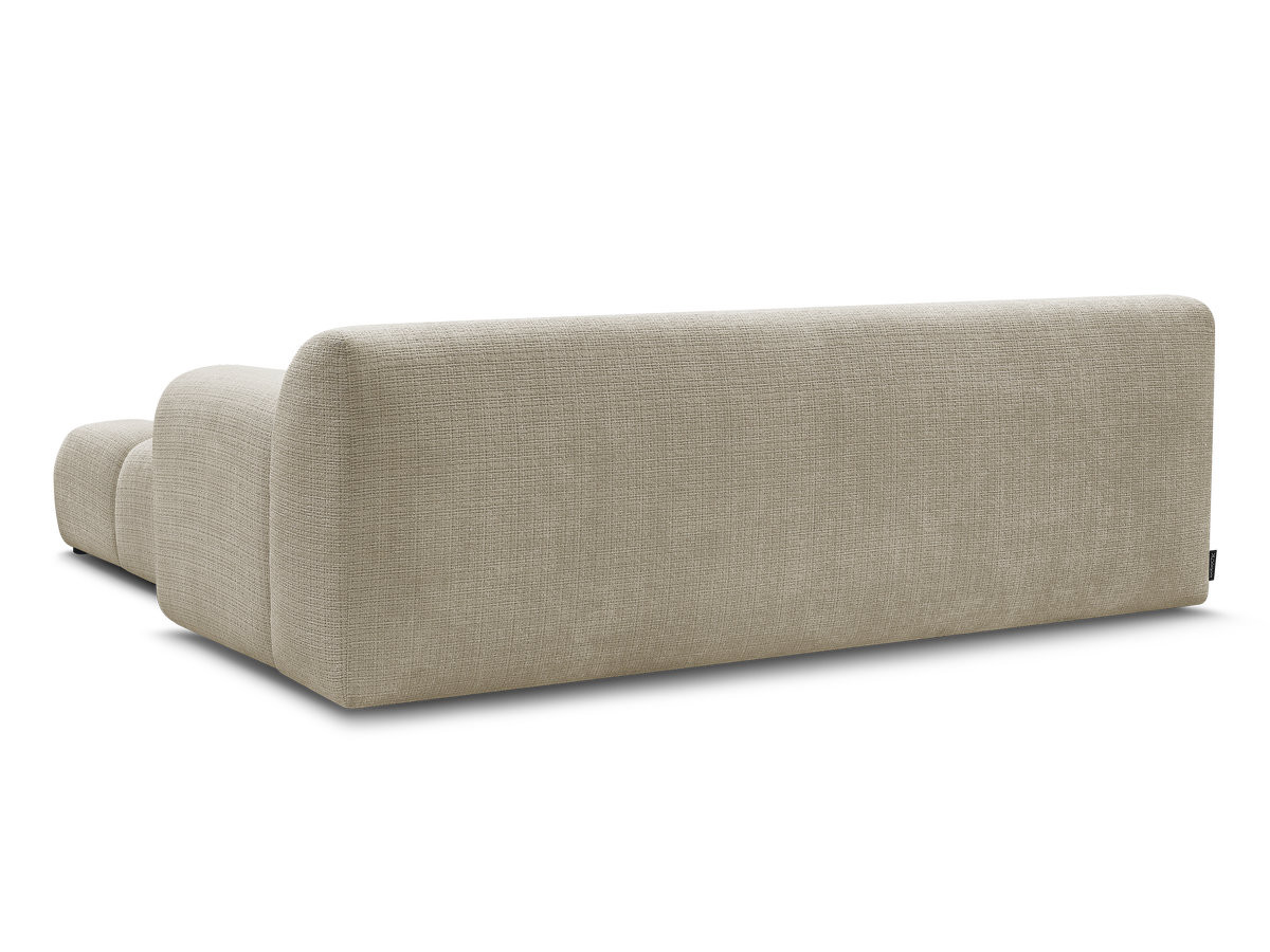 Bobochic Melisse Sofa 3-Sitzer mit Pouf Strukturstoff Beige