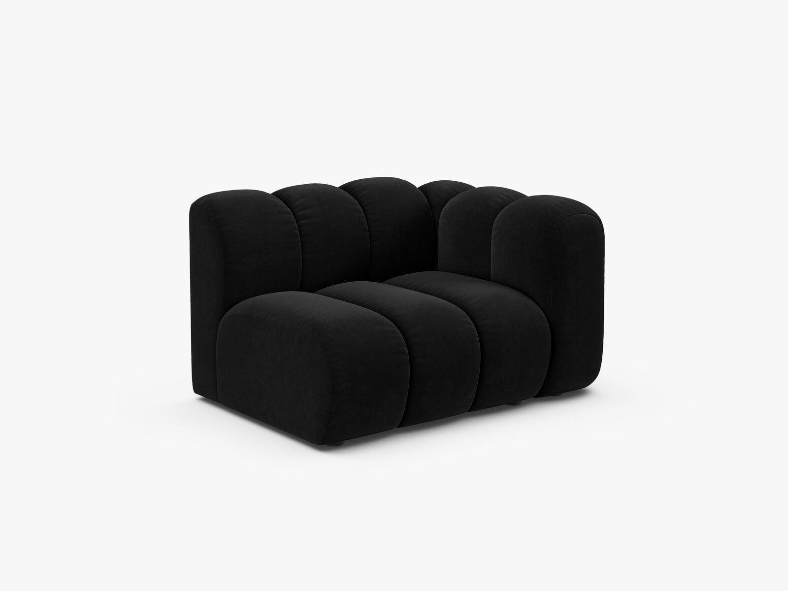 Micadoni Modul Lupine 1-Sitzer Rechts Samt Salvador Schwarz