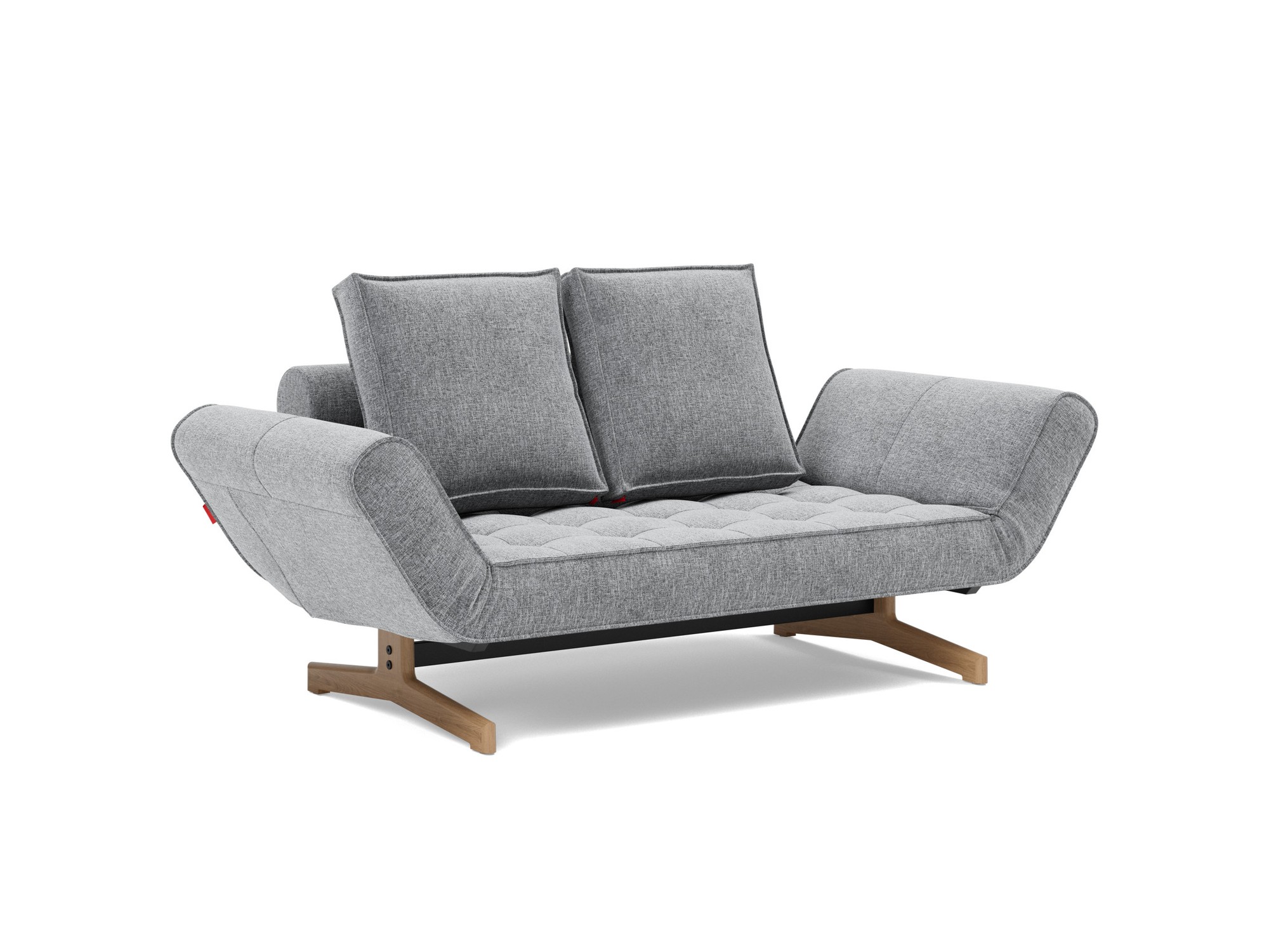 Tagesbett Ghia Strukturierter Stoff Twist 565-Granite Beine Eiche
