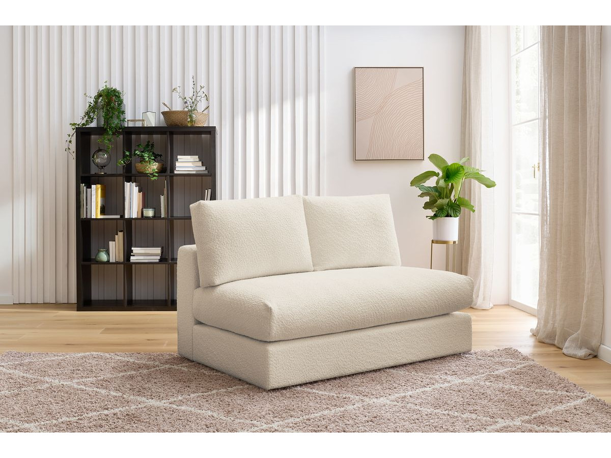 Bobochic Paris Sofamodul 2-Sitzer Bouclé-Stoff Beige