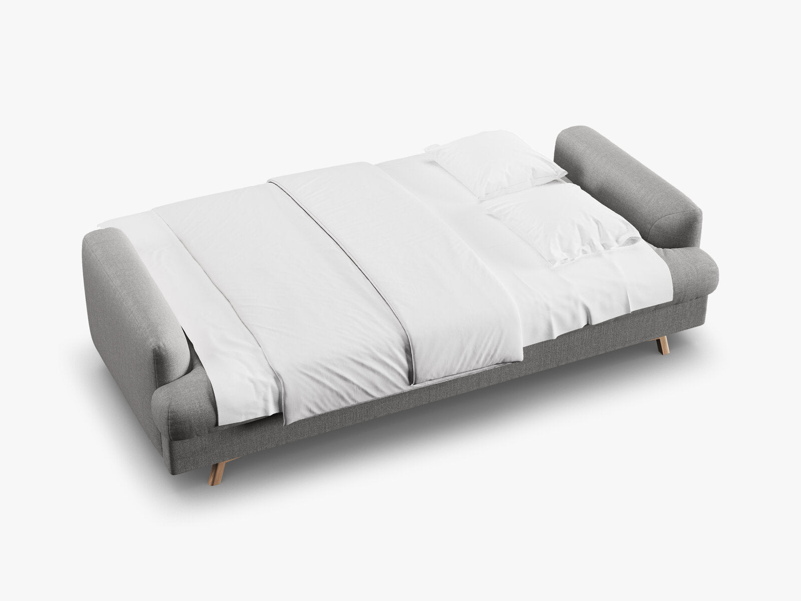 Micadoni Naomi Sofa Mit Bettfunktion Und Stauraum Strukturierter Stoff Liberty Asche Melange