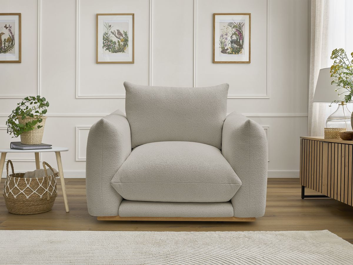 Bobochic Ernest Sessel Bouclé-Stoff Taupe