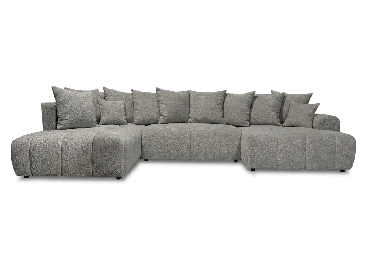 Bobochic Roxelane Wohnlandschaft Bouclé-Stoff Dunkelgrau Ecke links