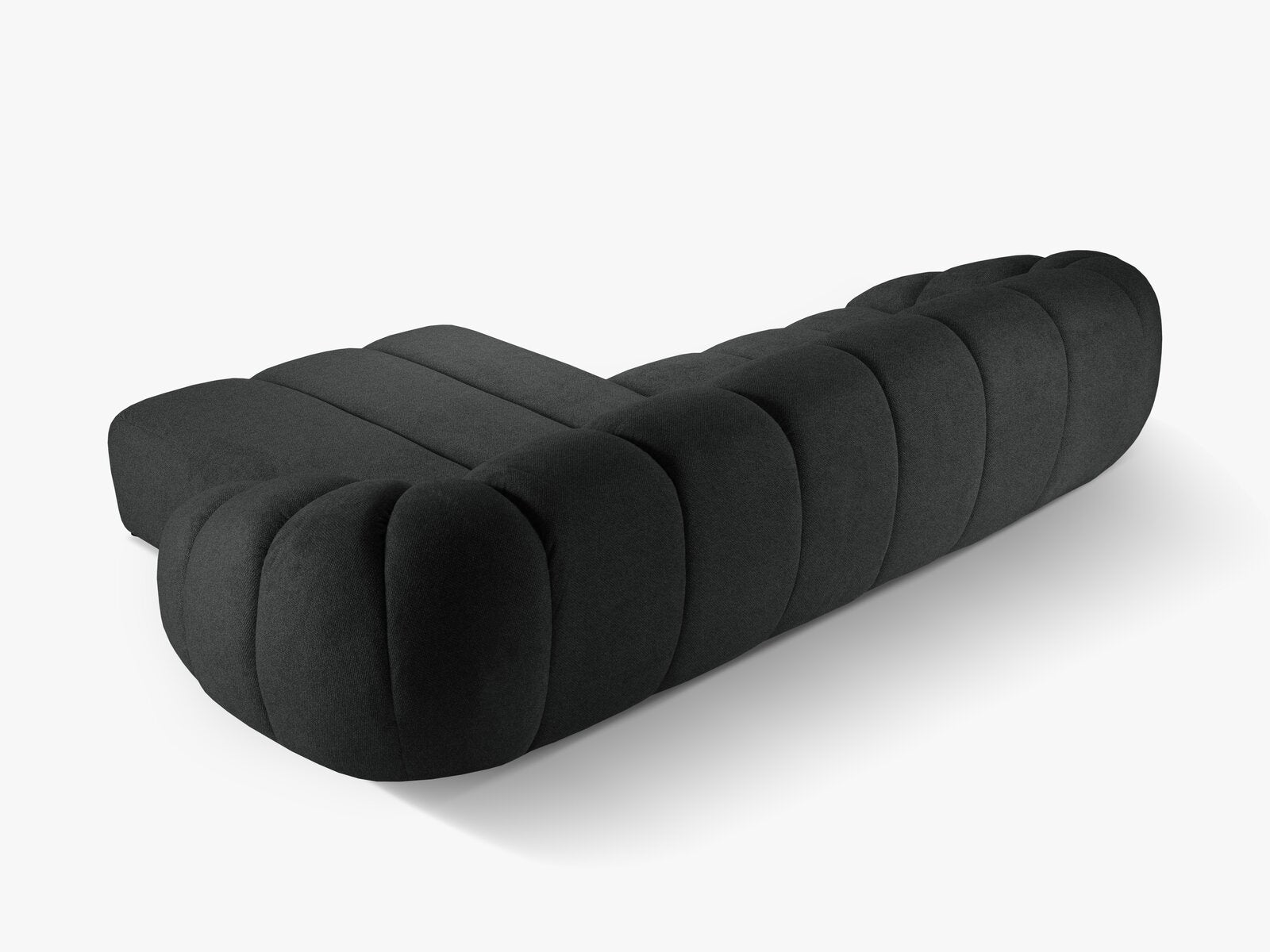 Micadoni Ecksofa Diana 4-Sitzer Rechts Strukturierter Samtstoff Anthrazit