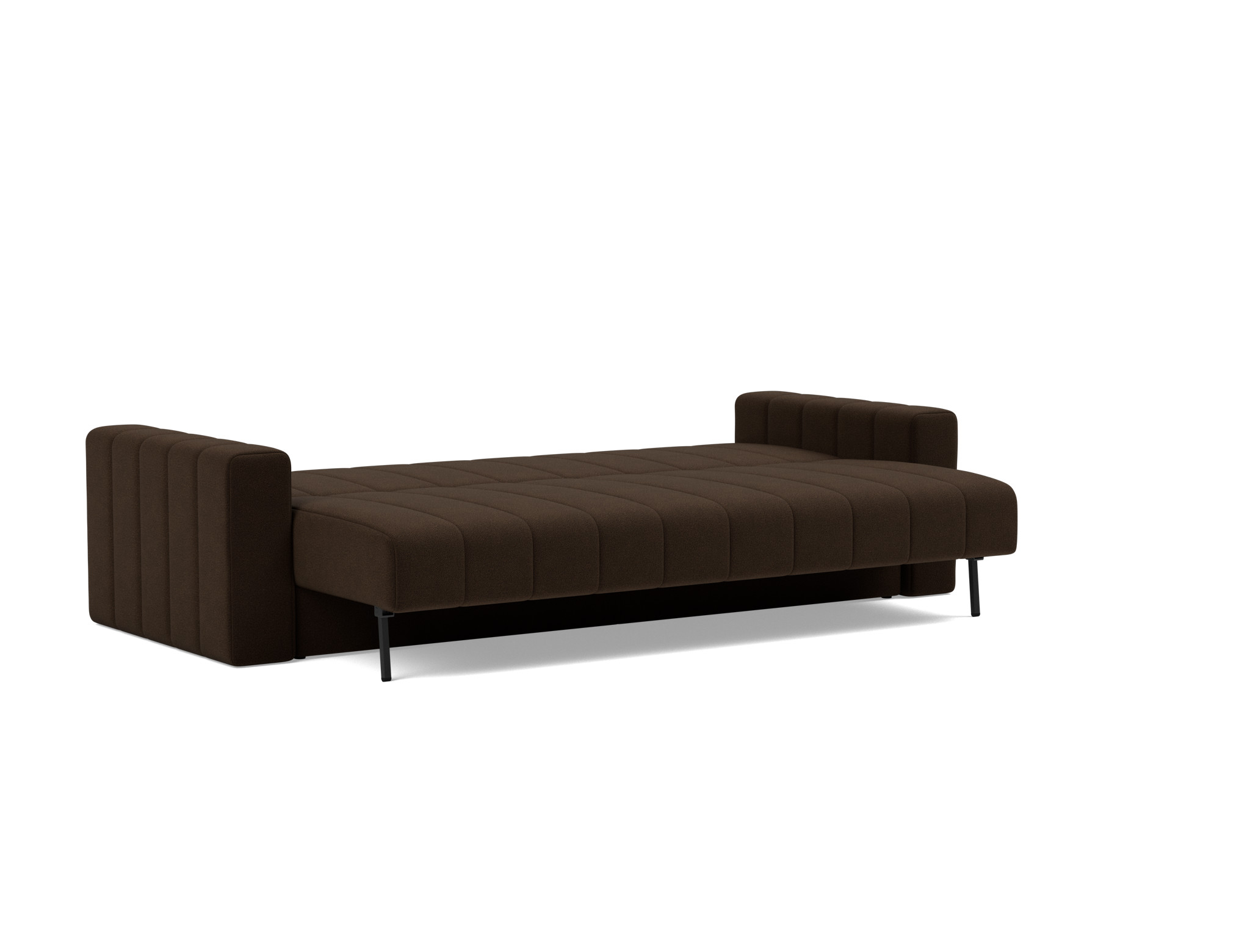 Schlafsofa Akello mit Armlehnen Strukturierter Stoff Taura 358-Chocco