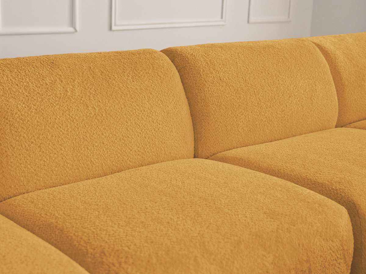 Bobochic Anda Ecksofa 279 × 264 cm Chenille Gelb Ecke links