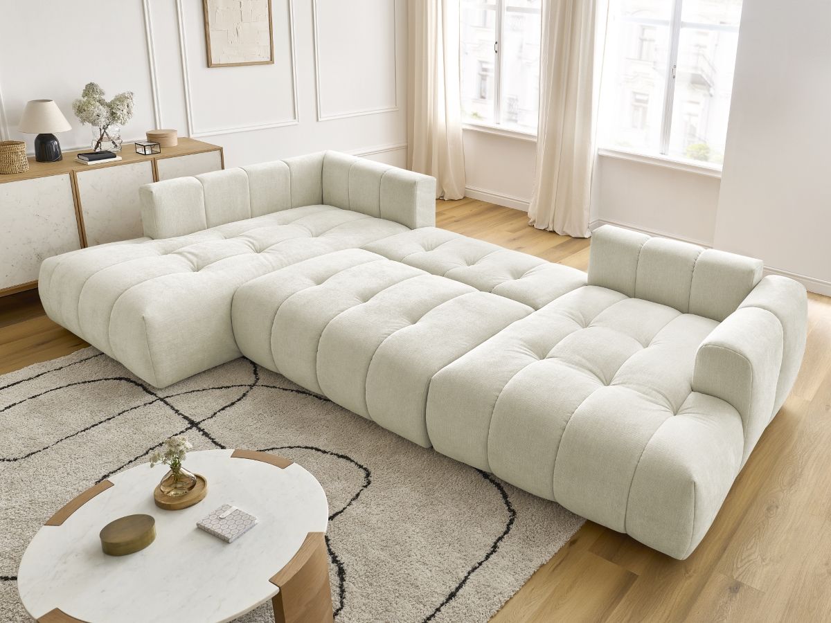 Bobochic Fuji Wohnlandschaft Stoff Beige Ecke rechts