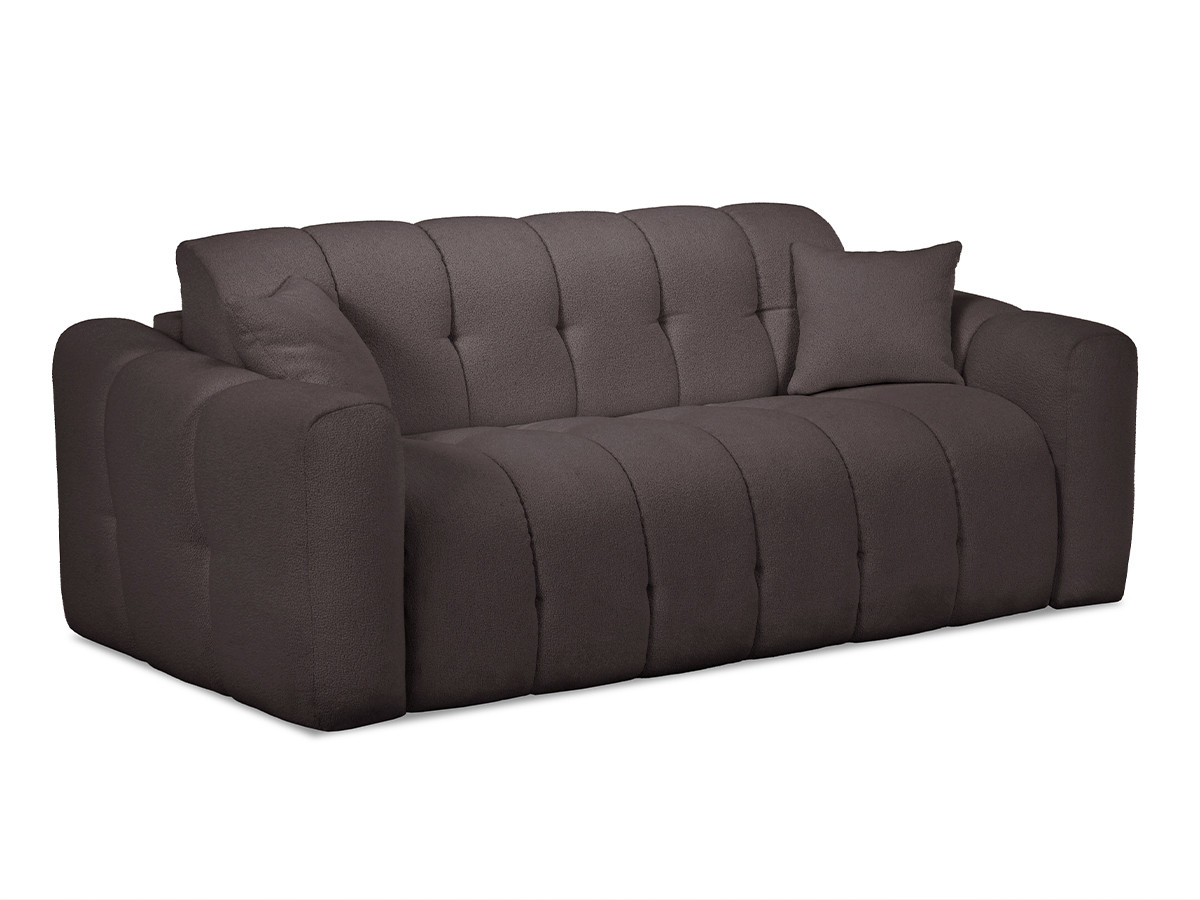 Bobochic Bradley Schlafsofa 3-Sitzer Bouclé-Stoff Braun