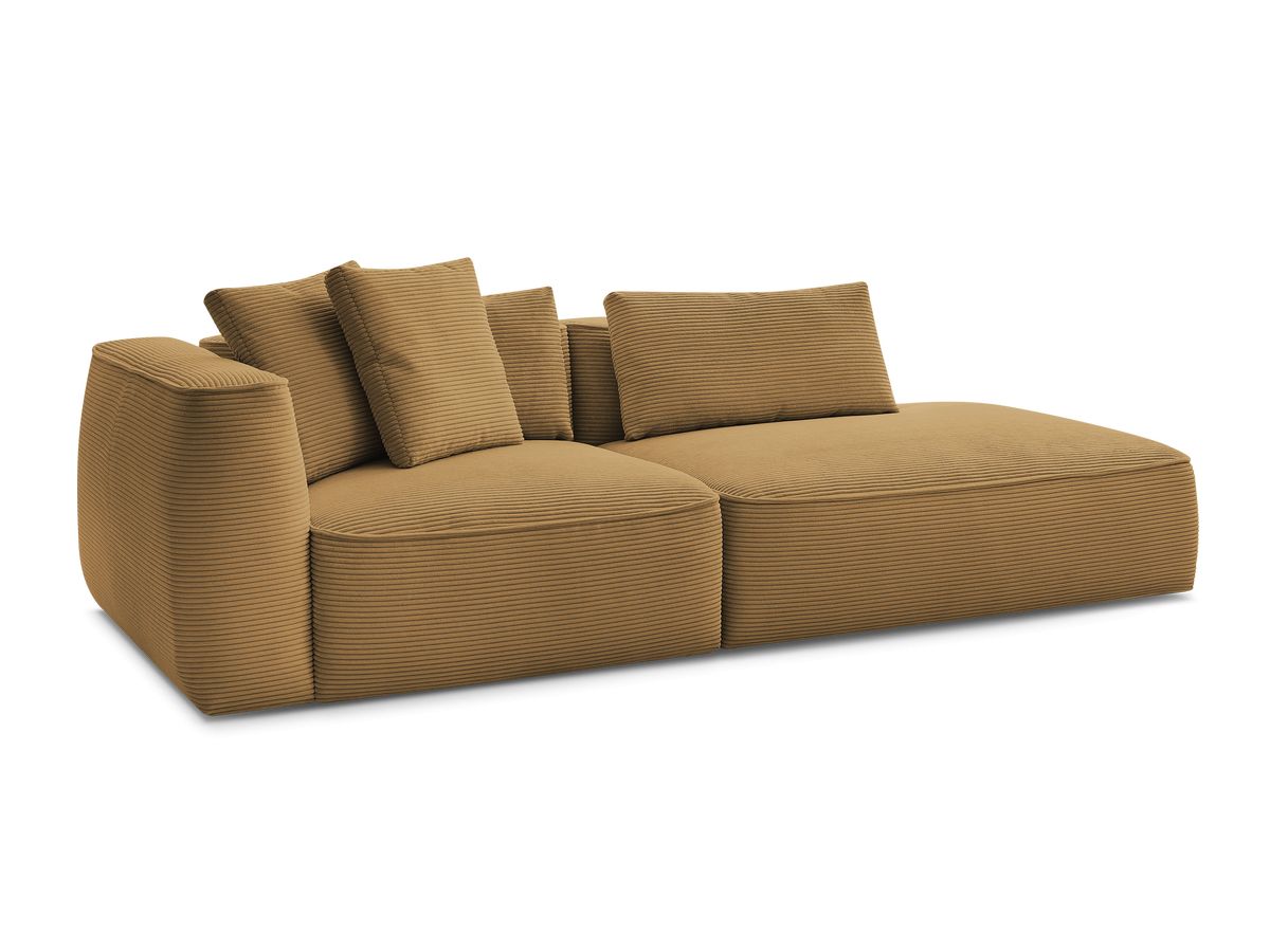 Bobochic Leopold Sofa 3-Sitzer Cordsamt Gelb Armlehne links