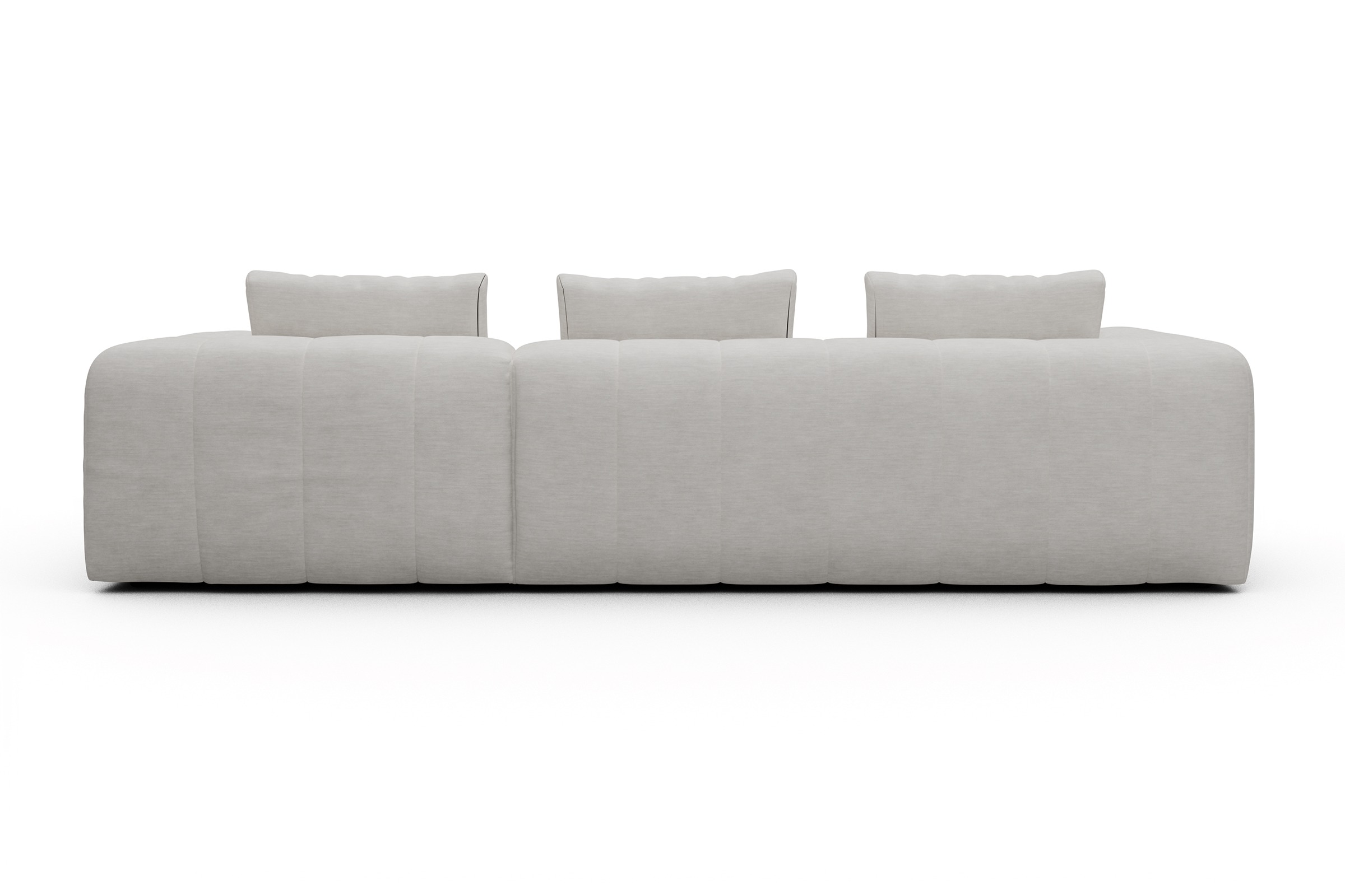 Ecksofa Hugo 2,5-Sitzer Armlehne links mit Chaiselongue Vivus-Dusty-Off-White