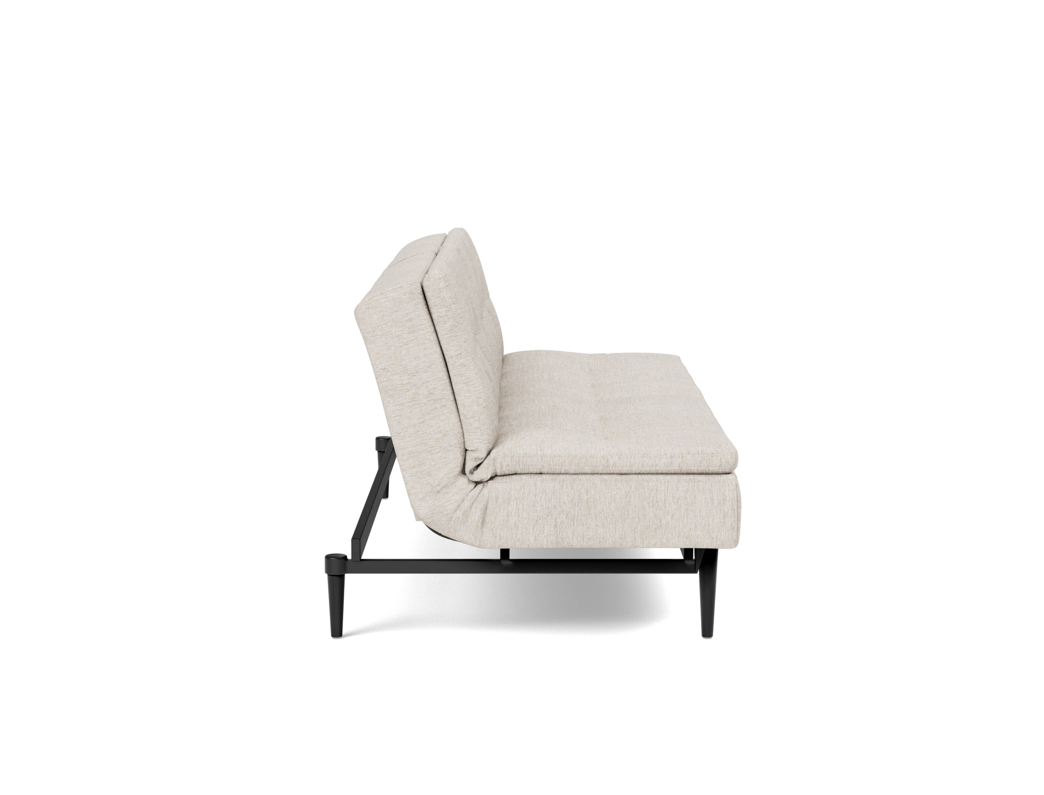 Schlafsofa Dublexo Chenille Yuveno 470-Natural Beine Styletto Eiche schwarz