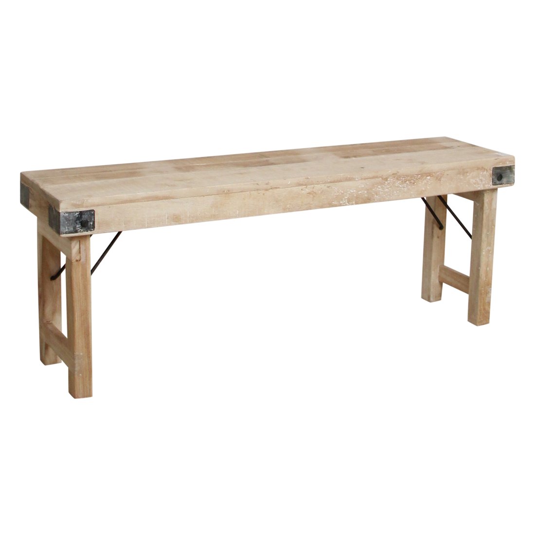 Raw Materials Limewash Klappbare Esszimmerbank 120cm