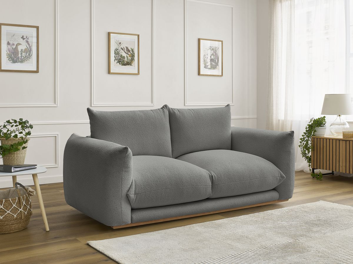 Bobochic Ernest Sofa 2-Sitzer Bouclé-Stoff Dunkelgrau