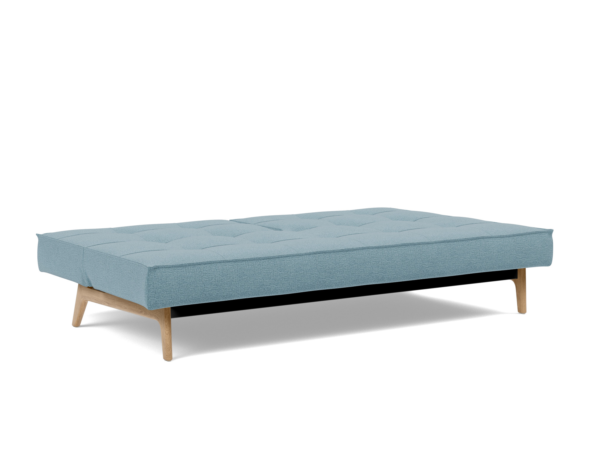 Schlafsofa Splitback Flachgewebe Mixed Dance 525-Light-Blue Beine Eiche
