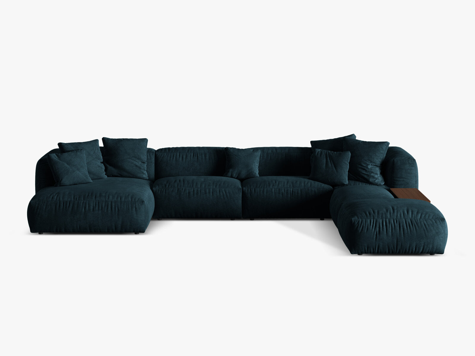 Micadoni Panorama-Ecksofa Martina 5-Sitzer Rechts Samt Tiefes Petrol
