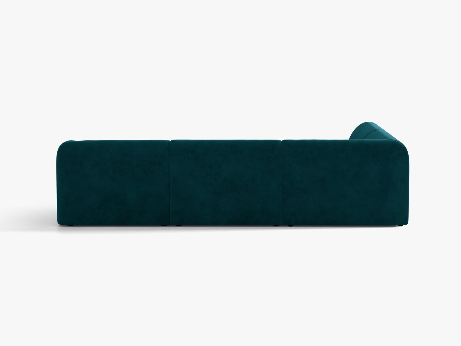 Micadoni Ecksofa Miley 6-Sitzer Samt Venus Dunkel Petrol Links