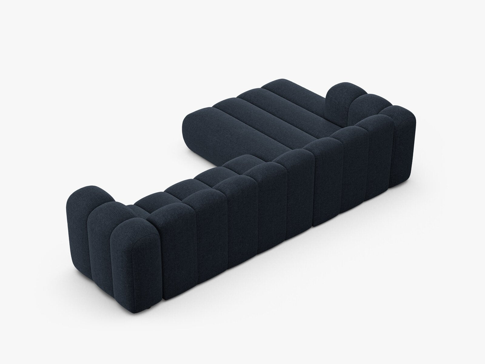 Micadoni Modulares Ecksofa Lupine 4-Sitzer Links Chenille Eden Marineblau
