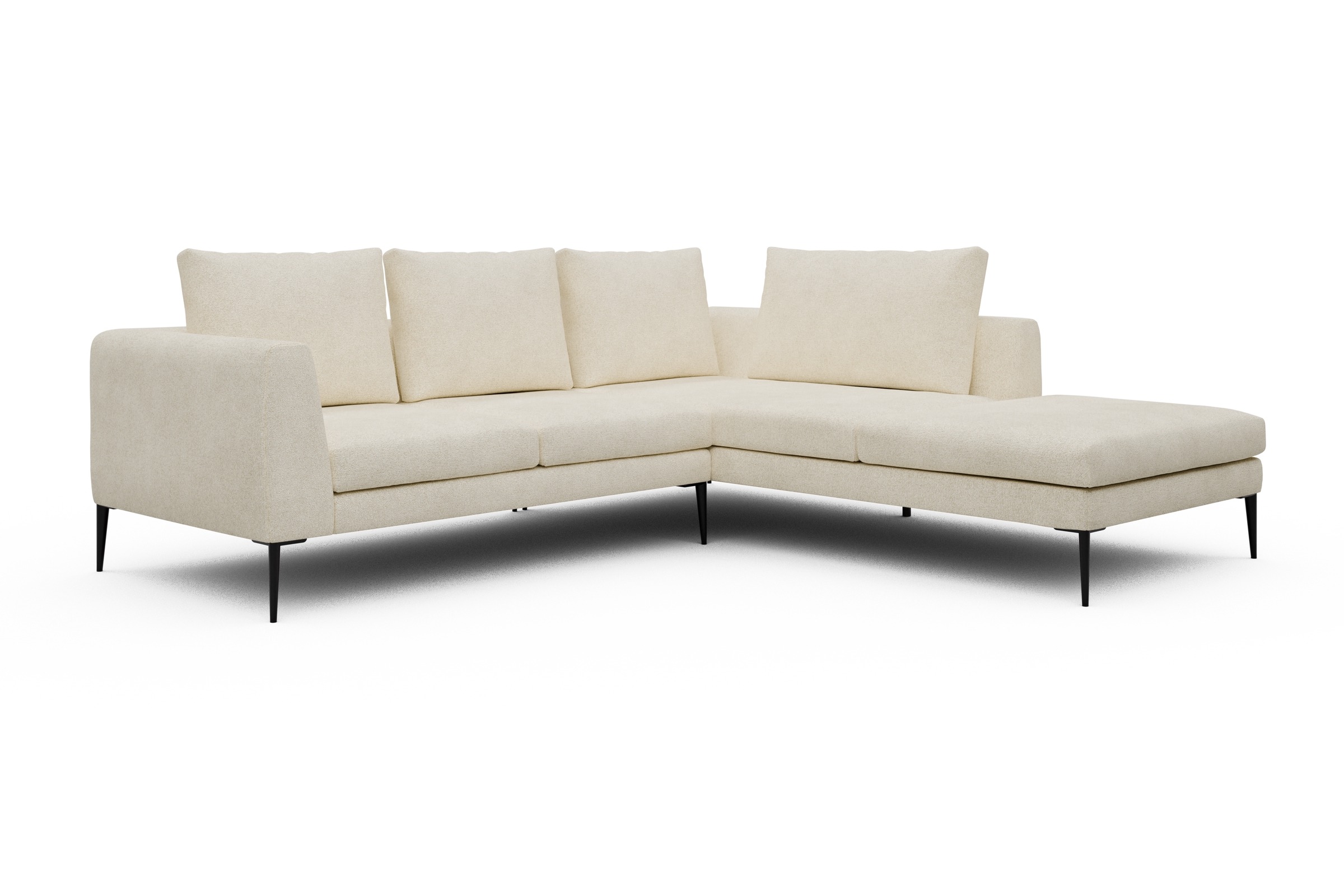 Ecksofa Paul Relax-Ecke rechts mit 2-Sitzer Boucle-Off-White