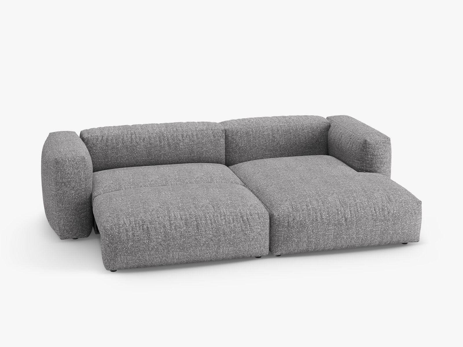 Micadoni Martina Ecksofa 4-Sitzer mit Schlaffunktion Rechts Boucle Monet Graphit
