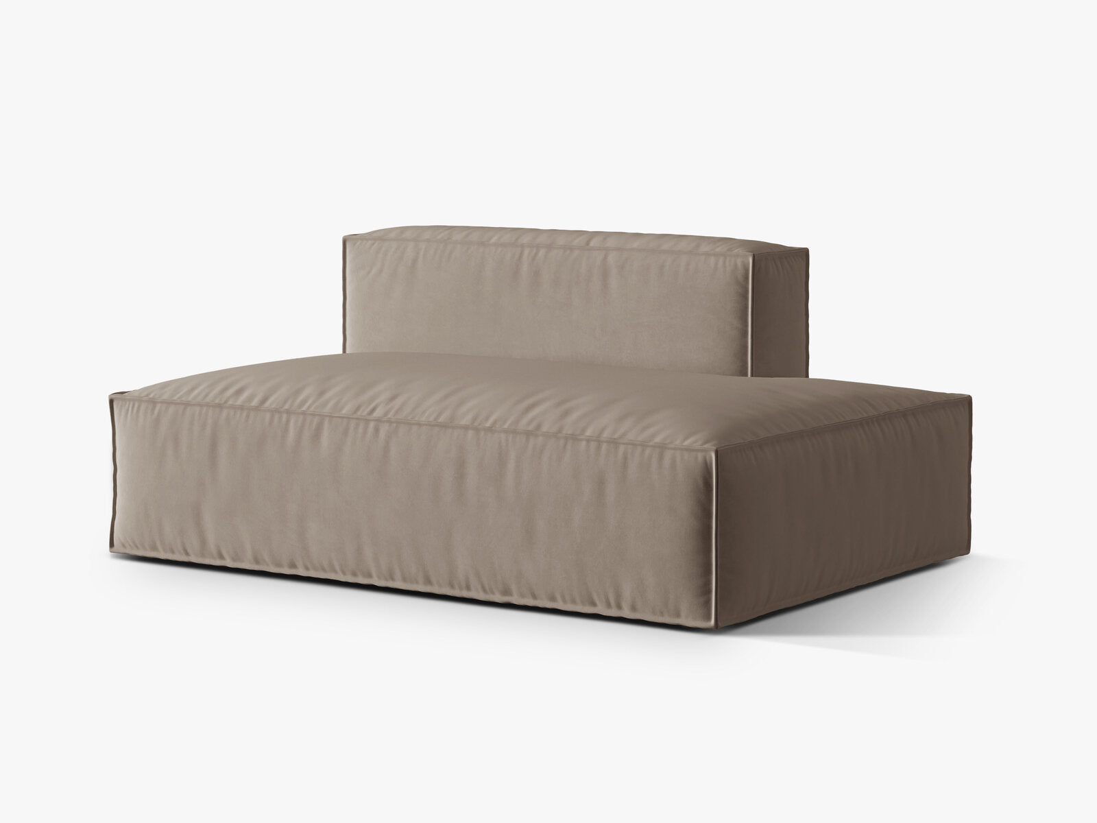 Micadoni Modul Nuria 3-Sitzer Rechts Samt Warmes Grau