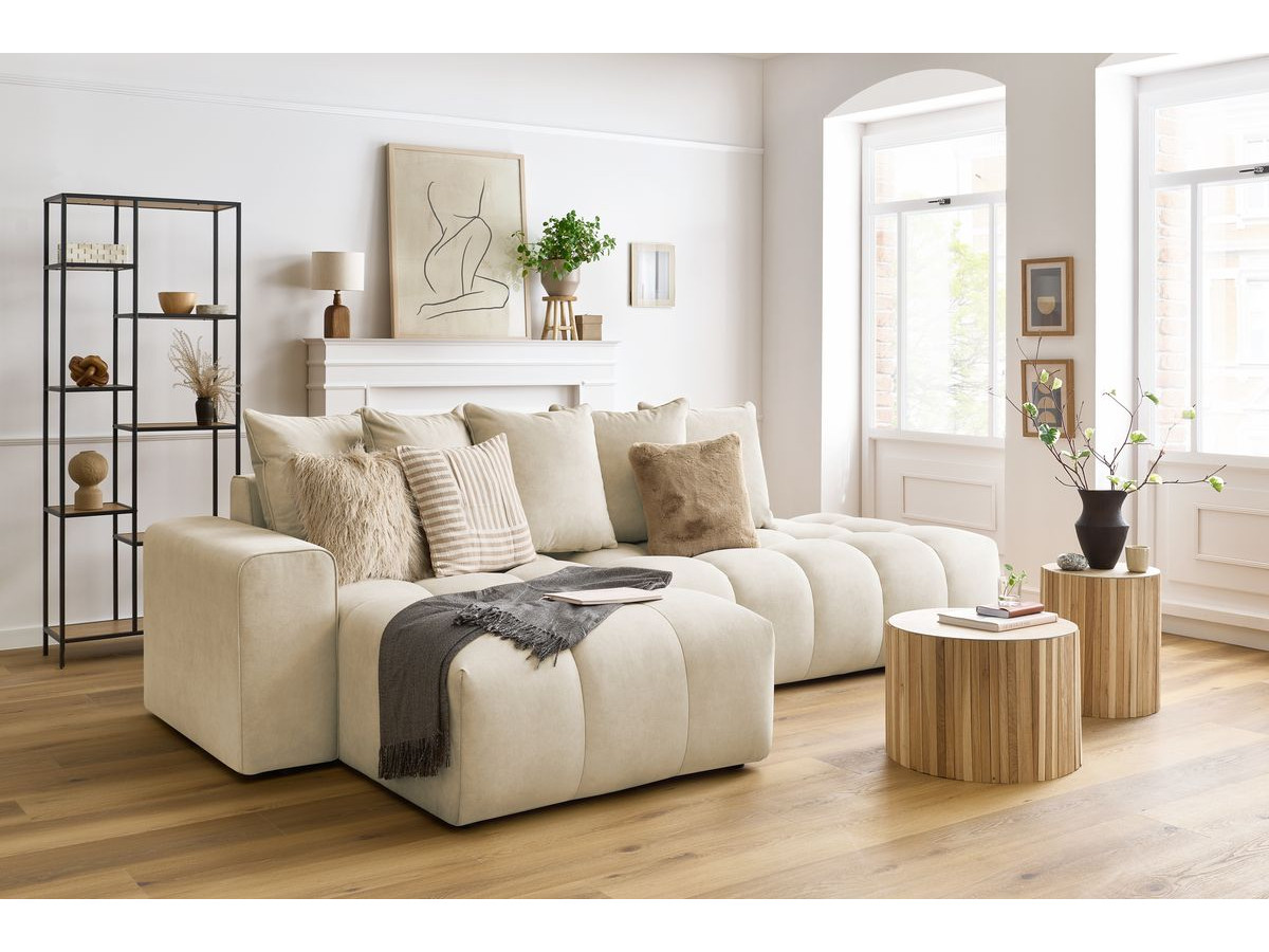 Bobochic Mont-blanc Ecksofa Samt Beige Ecke links