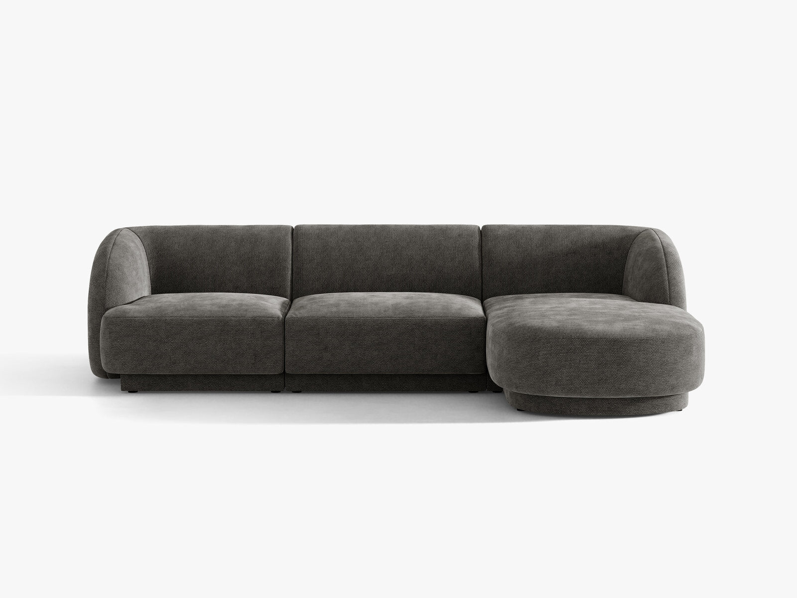 Micadoni Ecksofa Miley 4-Sitzer Rechts Chenille Haga Grau