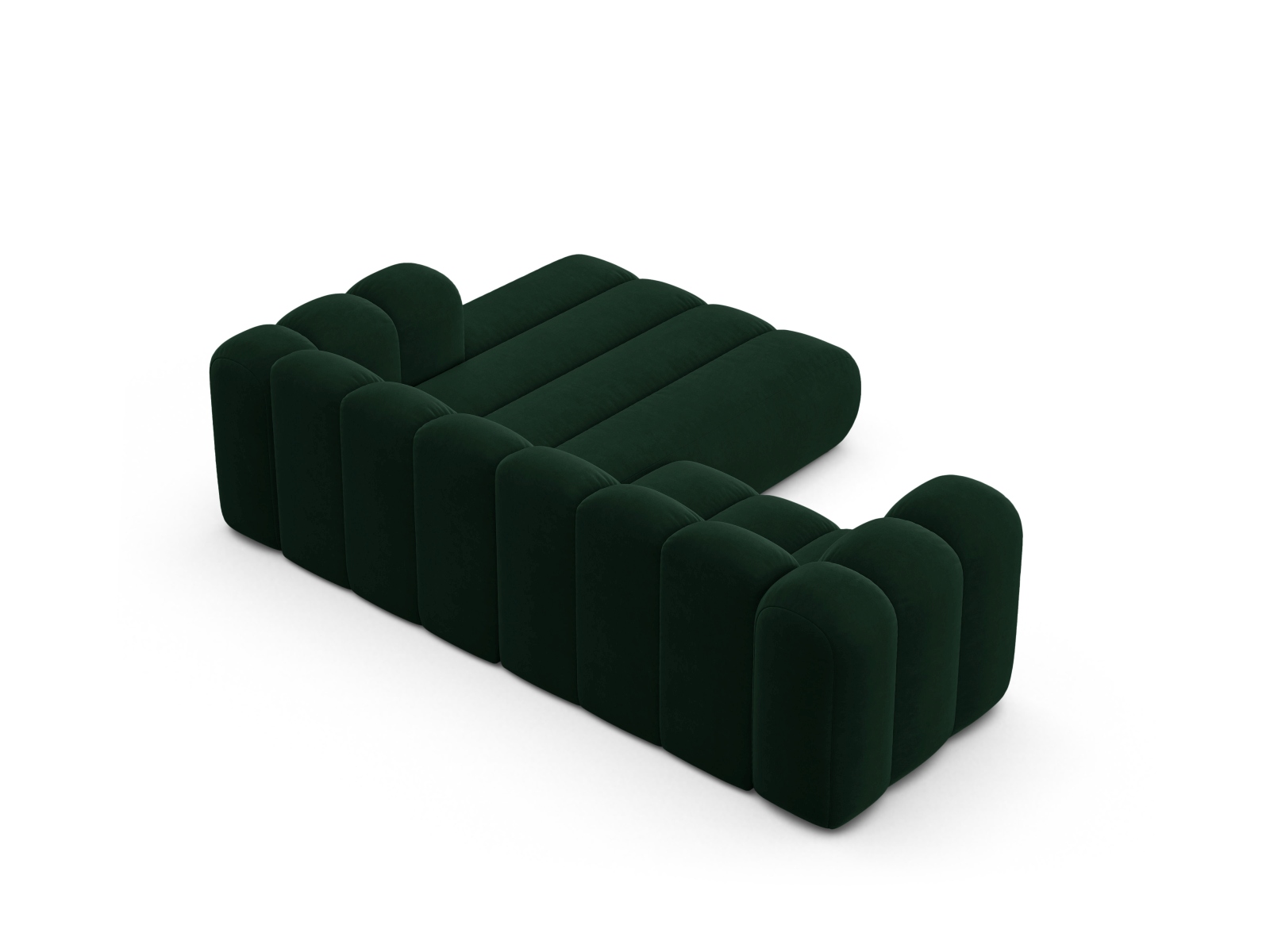 Micadoni Modulares Ecksofa Lupine 3-Sitzer Rechts Samt Salvador Flaschengrün
