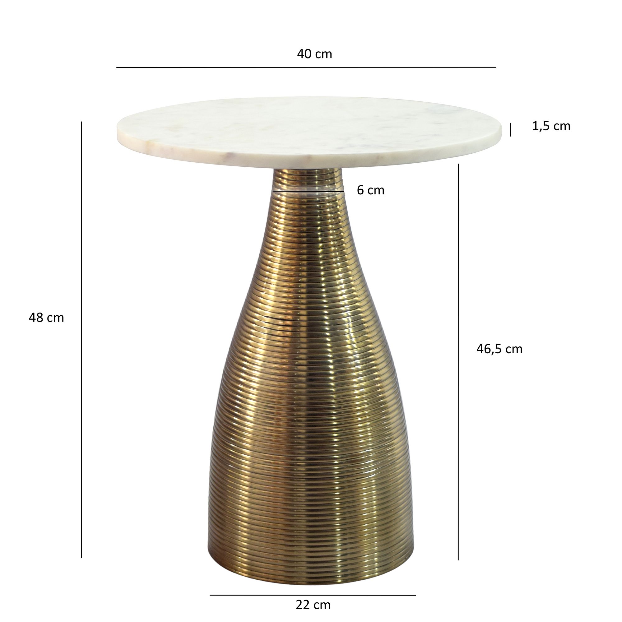 Beistelltisch Leka Marmor Weiß Ø 40 cm